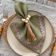 Load image into Gallery viewer, Blue Stripe Frill Placemats