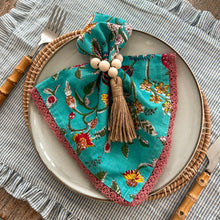 Load image into Gallery viewer, Blue Stripe Frill Placemats