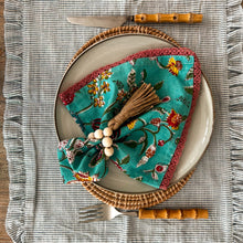 Load image into Gallery viewer, Blue Stripe Frill Placemats