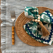Load image into Gallery viewer, Blue Stripe Frill Placemats