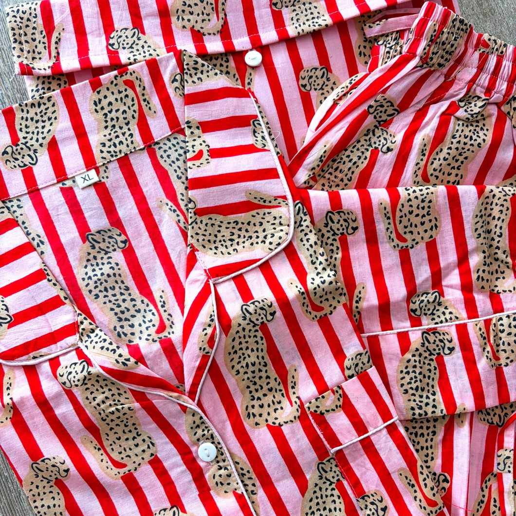 Candy Stripe Pink and Red Cheetah