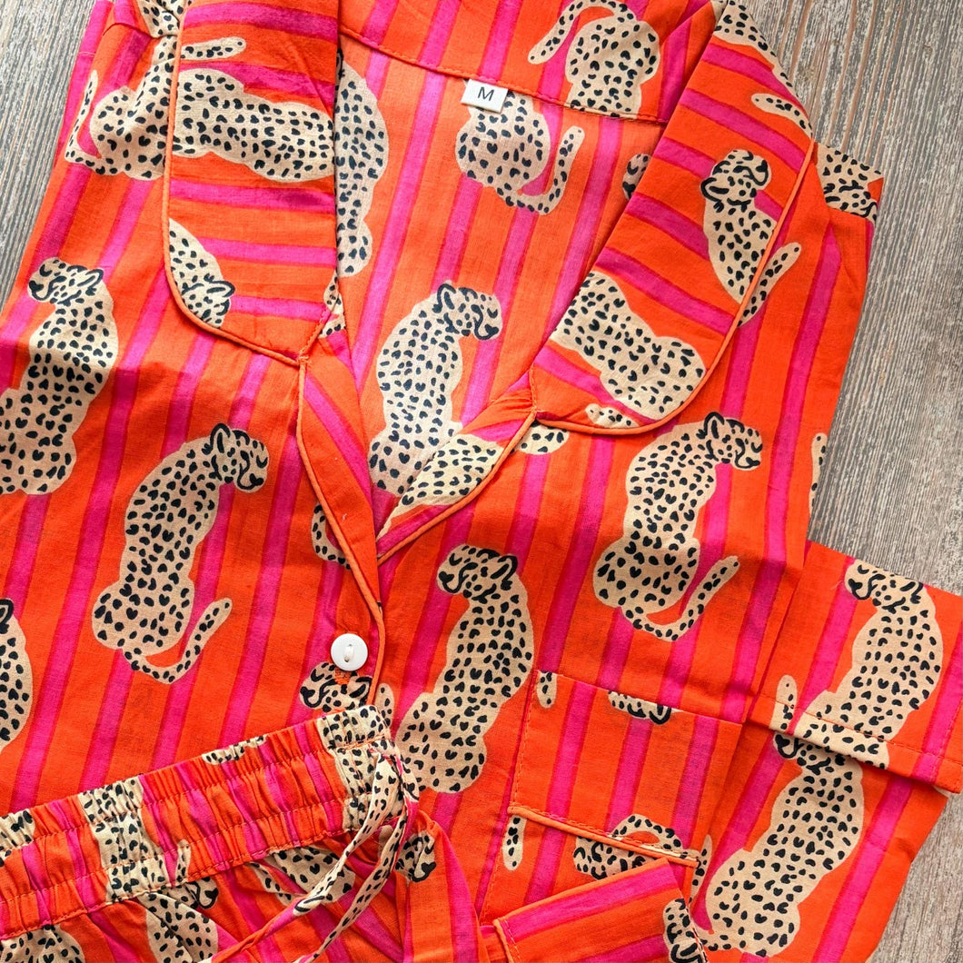 Candy Stripe Pink and Orange Cheetah