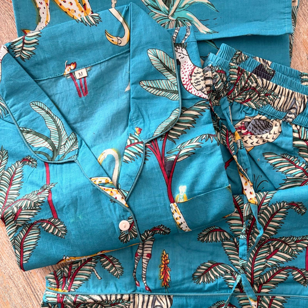 Teal Tropical Print