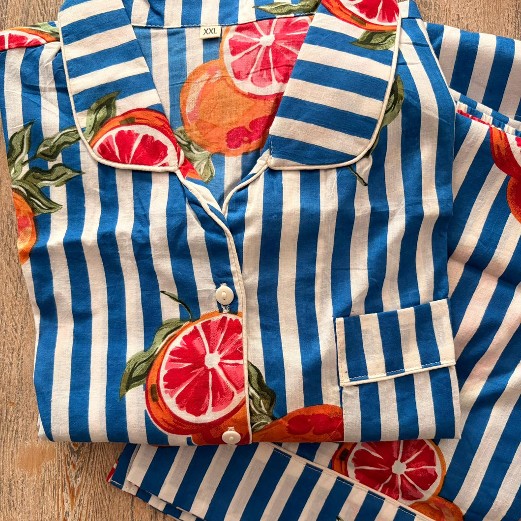 Blue Citrus Stripes